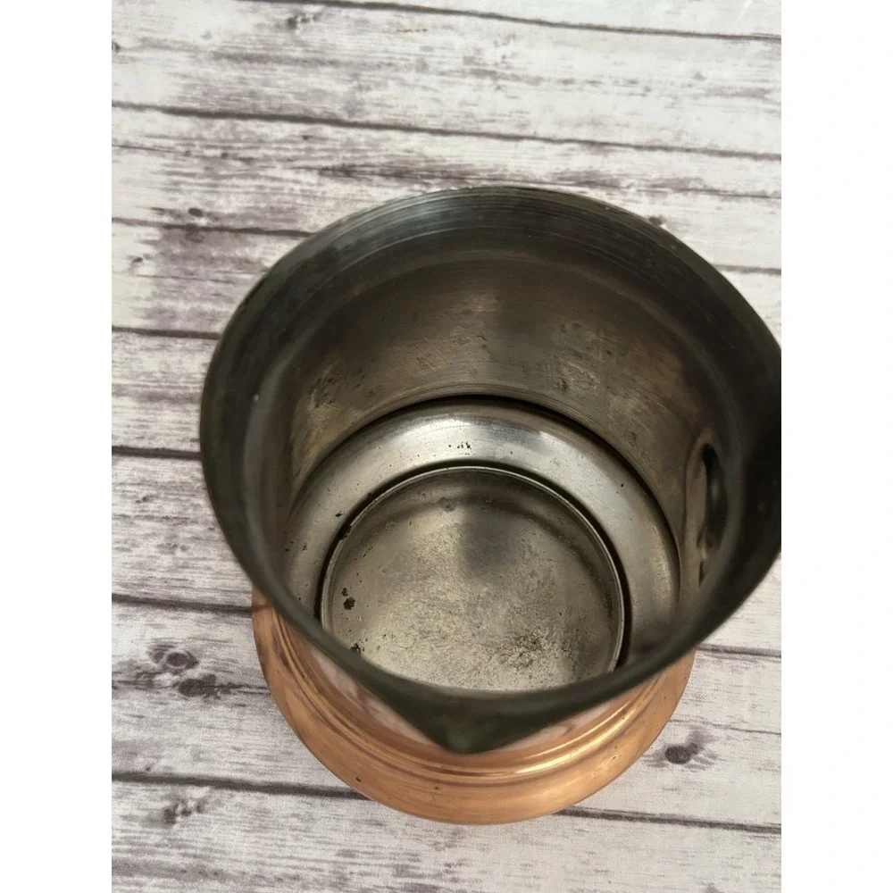 Vintage 1984 Copper Teleflora LE SAUCIER Wood Handle Milk Warmer Sauce Pots